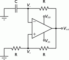 Comparatorbased electronic relaxation oscillator